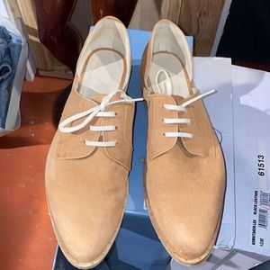 Freda Salvador tan leather d’Orsay shoe with tie details size 10